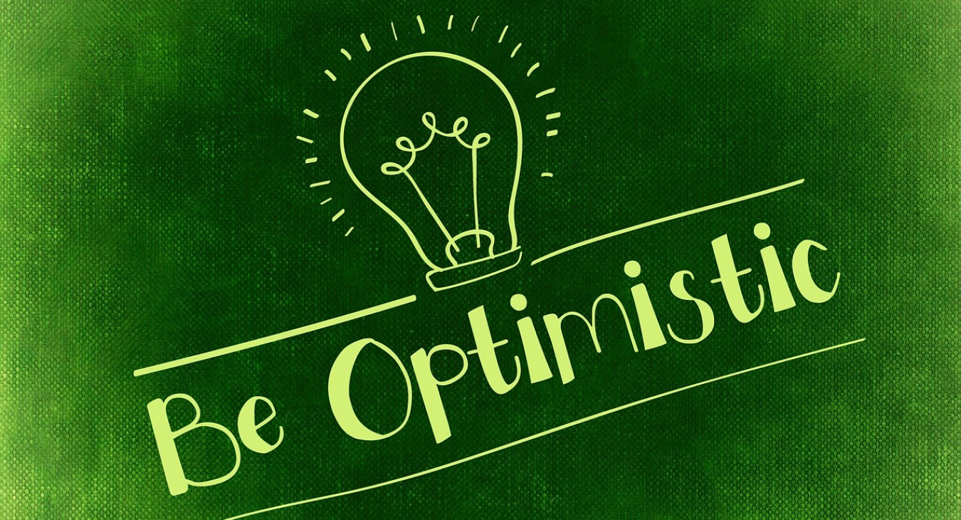 gloeilampje met daaronder: Be Optimistic